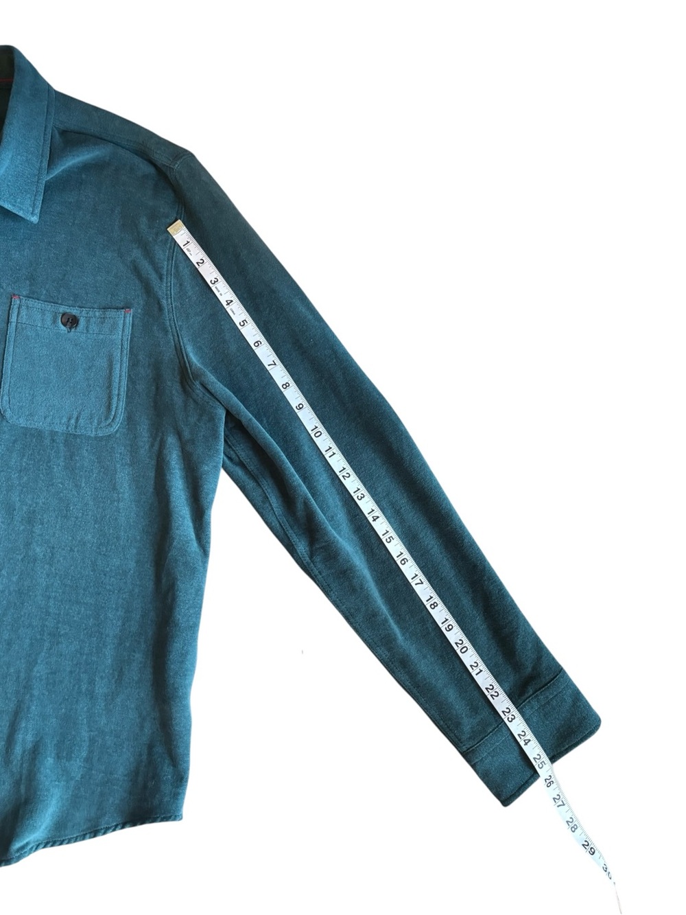 True Grit textured Cotton Teal Button Down Long Shirt Mens XL utility coastal - Picture 7 of 9